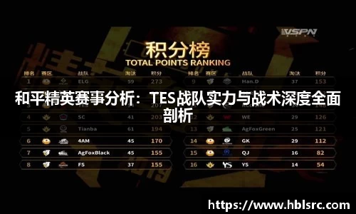 和平精英赛事分析：TES战队实力与战术深度全面剖析